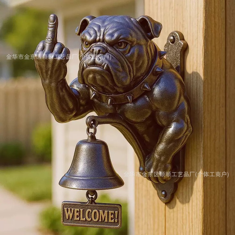 跨境新品Bulldog Wind Chime Pendant斗牛犬门铃挂件摆件批发|undefined