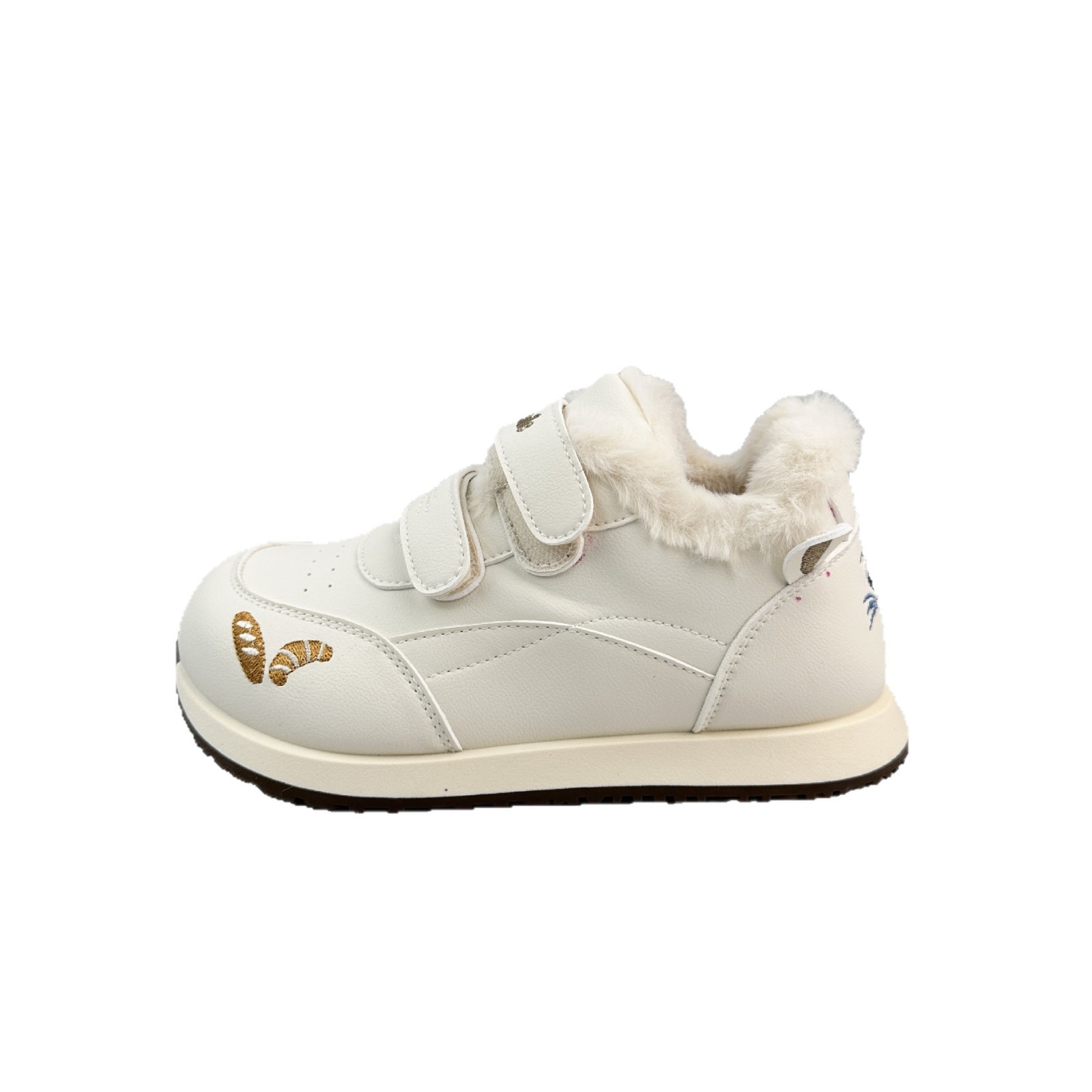 Yuanbo coreano casual y zapatos de veludo para mujeres 2025 invierno nuevo tipo de zapatos blancos con suela gruesa, zapatos de algodón casuales variados
