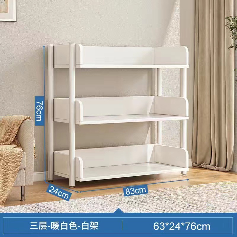 Estante de libros simple de hierro forjado doméstico de almacenamiento de suelo estante de exhibición estante de almacenamiento estante de estante de almacenamiento estante de biblioteca para estudiantes