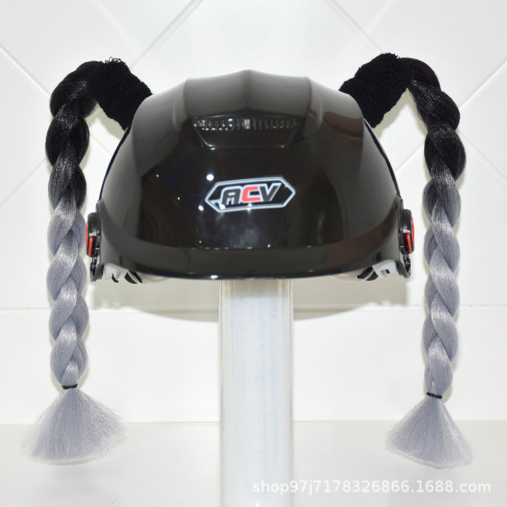 Full Helmet Takeaway: Motuoche Auto Parts and Accessories - black-and-gray-short-braids-pair