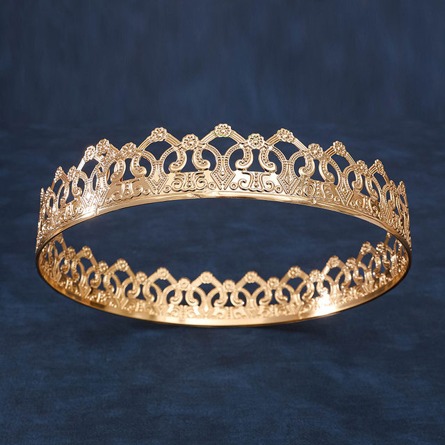 Corona Da Re Uomo - Stile Barocco Con Perle E Cristalli - Costume Halloween E Feste - Oro Scuro Con Pietre Colorate - Foto 7