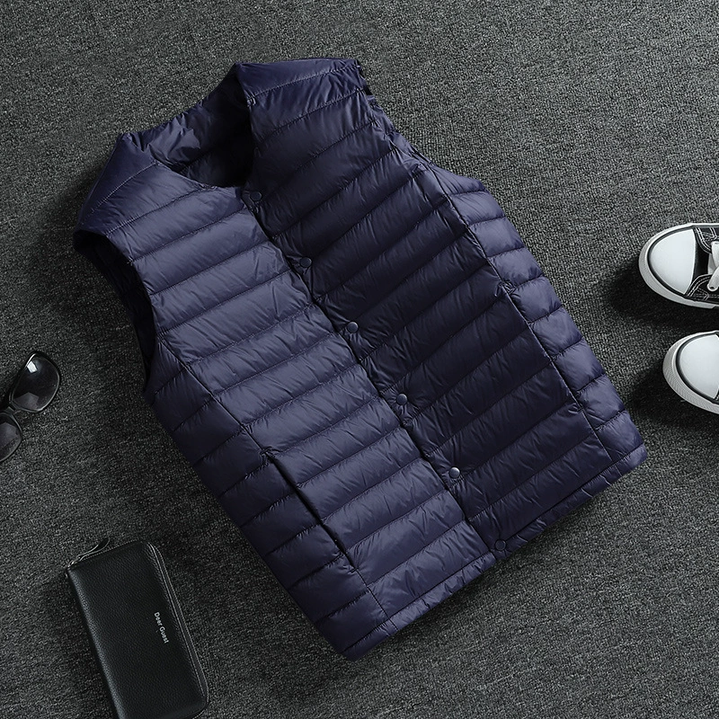 Тонкий пуховик трансграничный мужской короткий прямой эфир дикий теплый легкий тонкий 90 белый утиный бархатный осенний зимний пиджак