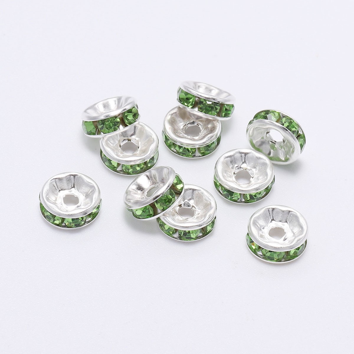 Anillo de diamante espaciador cuentas pulsera de color diamante espaciador rueda llanta 4/6/8/10/12mm DIY joyería accesorios hechos a mano