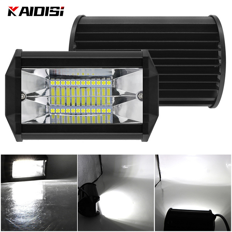 KAIDISI 24LED 72W coche LED luz de trabajo luz lateral doble fila modificación de la motocicleta Spotlight carretilla elevadora Auxiliar