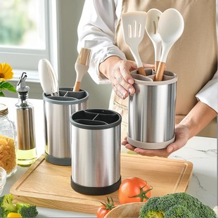 Cross-Border Popular Rotating Easy-To-Access Stainless Steel Kitchen Storage Seat Multi-Functional Kitchen Storage Rack New Tableware Bucket