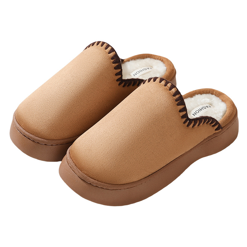 Autumn and winter home 4.0 thick slippers women's indoor and outdoor thick sole warm cotton slippers_voghion.com