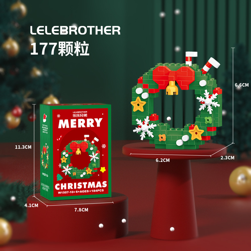 Regalos de Navidad Bloques de construcción Pequeñas partículas Juguetes para niños Papá Noel Muñeco de nieve Árbol de Navidad Puzzle tren