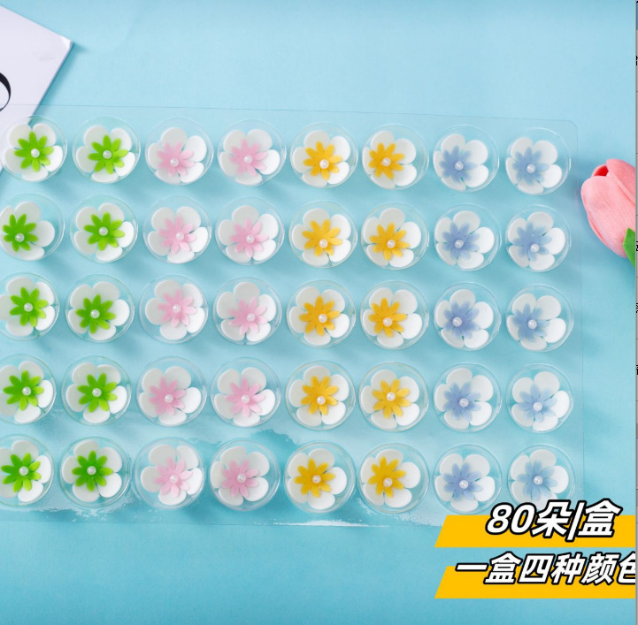 2cm 프린트 이중 5개 꽃잎과 8개 꽃잎의 작은 꽃 80개