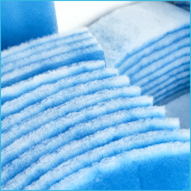 Filtro de aire al por mayor algodón G4 lavable azul y blanco efecto inicial algodón 10mm polvo G3 boca de aire algodón azul y blanco filtro Algodón