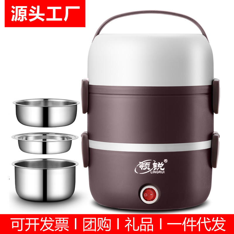 Electric Lunch Box Cooking Heating Insulation Lunch Box Hot Rice Artifact Office Worker Rice Steamer Multifunctional Plug-in Stainless Steel