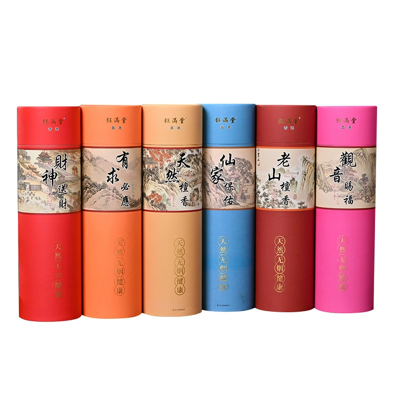 Smoke-free Buddhist incense household handmade incense for Buddha worship Buddha incense sandalwood Guanyin God of Wealth thread incense burning incense worship God bamboo stick incense