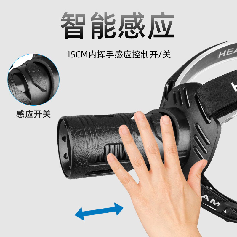 Explosión transfronteriza luz láser superbrillante doble fuente de luz agitando inducción de luz alta luz luz luz de largo alcance luz al aire libre luz de pesca nocturna