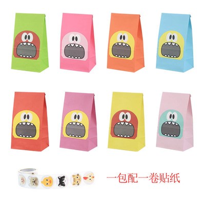 Halloween new pattern party paper bag West Point bread Anti-oil doggy bag 70g Kraft paper packing Food bags