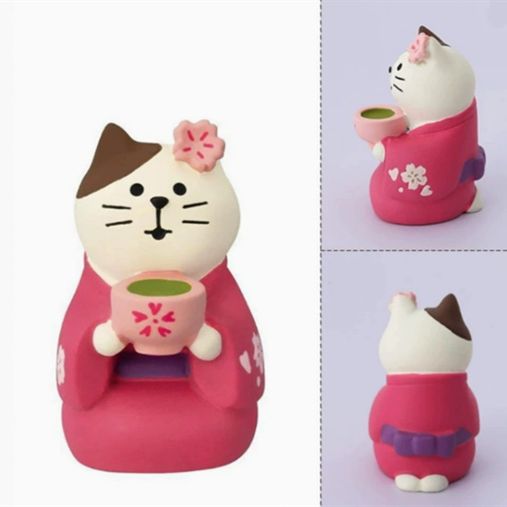 日本式抹茶シリーズ家庭猫樹脂かわいい車載デスクトップdiy小置物プレゼントミニチュア撮影場