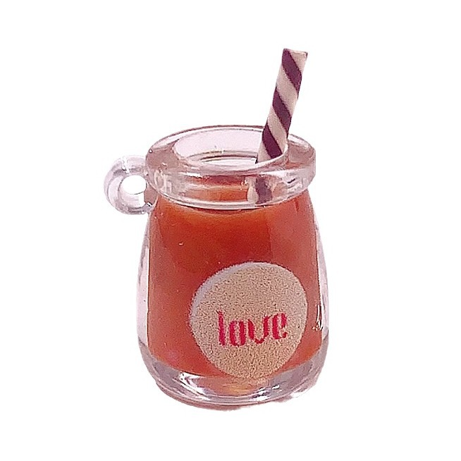 Nuevo transfronterizo nocturna taza de paja de té DIY amor diario llavero colgante papelería accesorios materiales