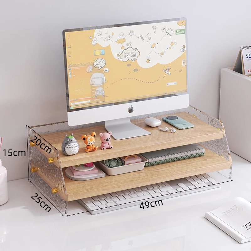 [스톤 패턴 사이드 패널] 49X25X15CM 우드 컬러