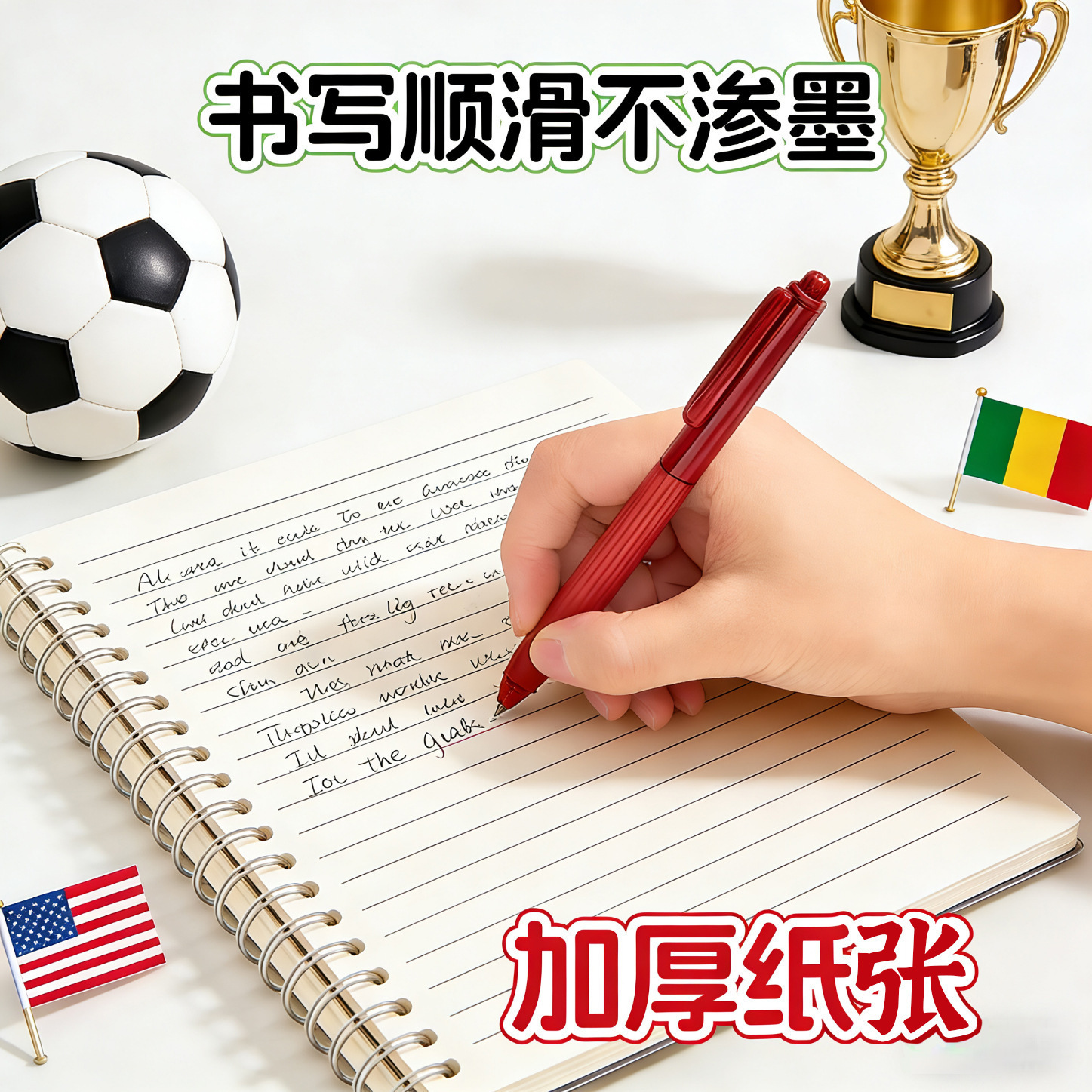Copa del Mundo a5 bobina cuaderno de fútbol cuaderno de alto valor estadunidense, Canadá, India periferia papelería premios estudiantes al por mayor