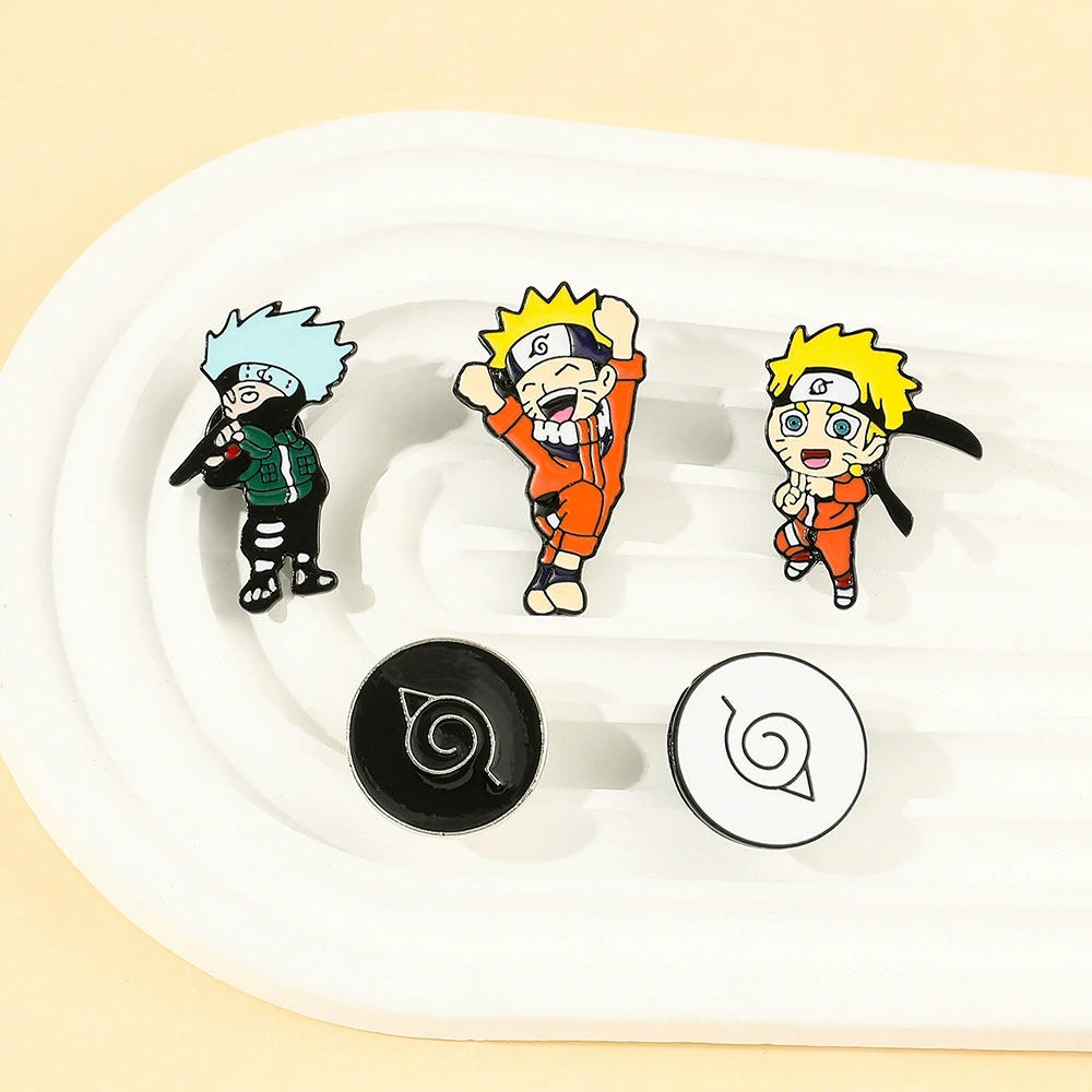 Naruto, японская металлическая брошь-мультфильм, значок, милый аксессуар