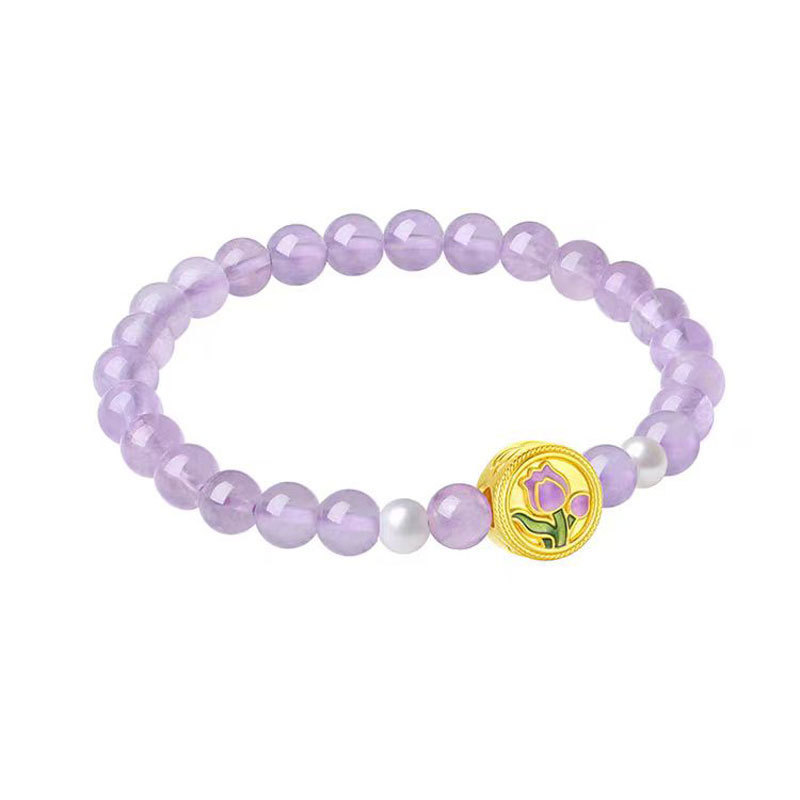 튤립 퍼플 크리스탈 팔찌 (약 0.5g)