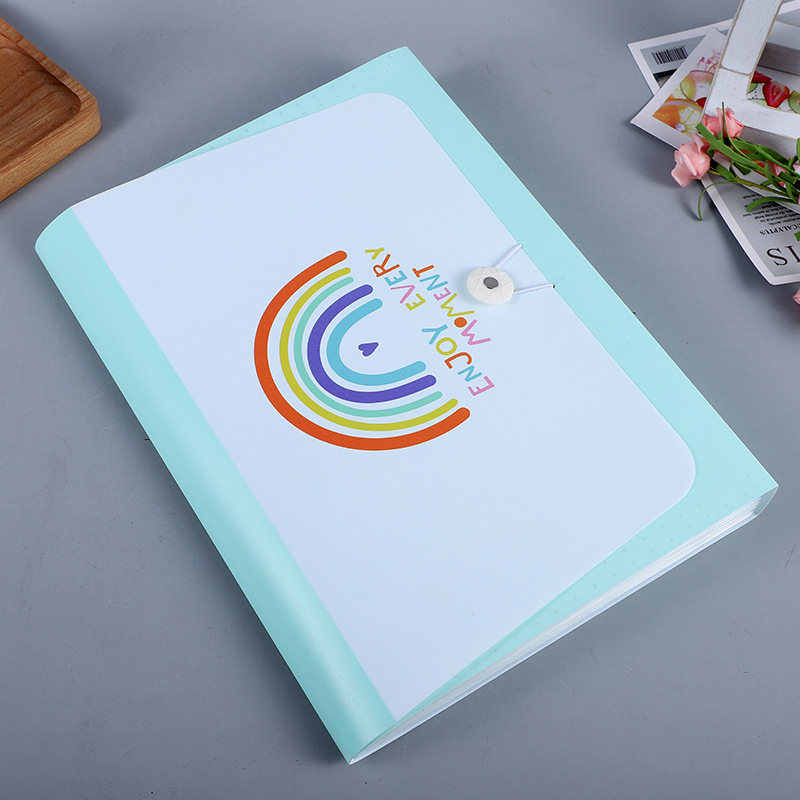 蓝色彩虹试卷收纳文件袋卡通塑料收纳袋PVCPVC加厚便携手提