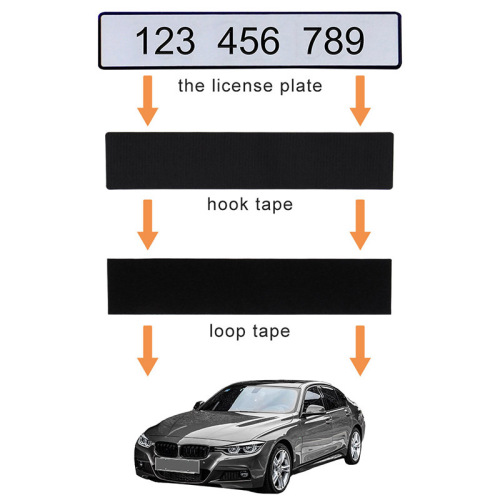 License Plate Velcro Car License Plate Fixed Sticker High Temperature Resistant 10CM Adhesive Velcro Car Velcro Tape Strap