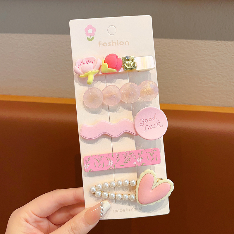 2025 verano pasador de cabello de dopamina colorido lindo frente dulce brocas de cabello rotas no lastimas brocas de cabello adornamientos para el cabello