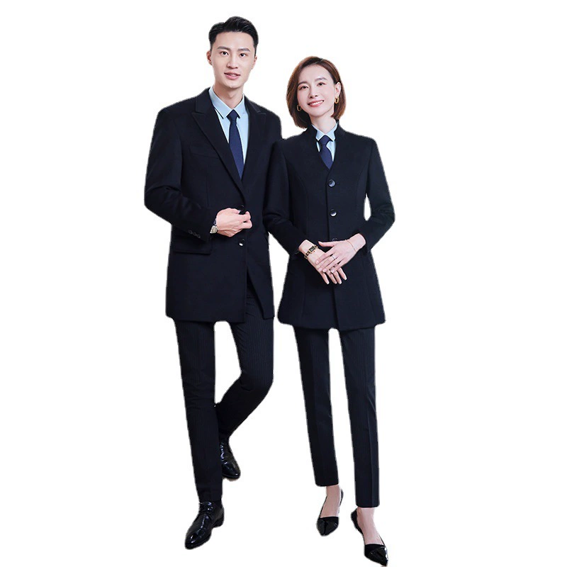 Woolen coat, demi-season fashionable black woolen jacket for men and women