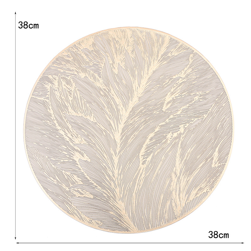 Mantel de PVC redondo romántico francés transfronterizo, impresión creativa, cojín de aislamiento de restaurante de lujo ligero de alta calidad, cojín impermeable