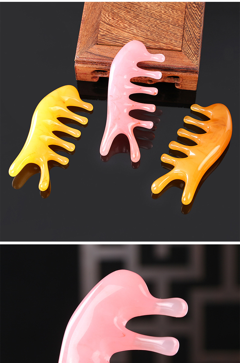 Resin Dolphin Five-Claw Scalp Massage Comb Portable Head Meridian Gua Sha Tool 11 x 5.2 cm preparation