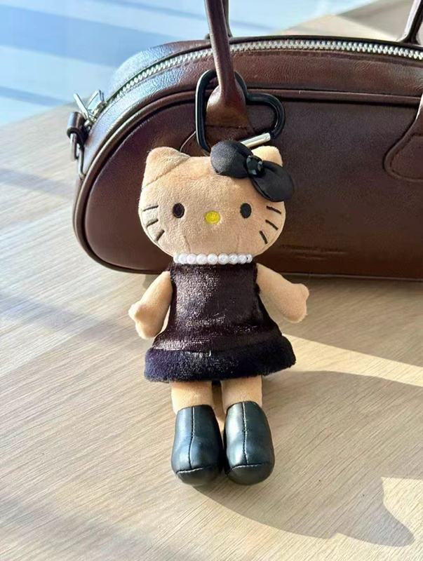 日本の新しいサンリオヒョウ柄ロングレッグセレブスタイルkt毛皮のしっぽktサイドktぬいぐるみペンダント|undefined