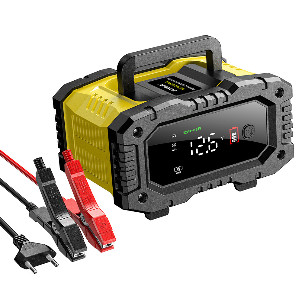 12V/24V Portativ Avtomobil Akkumulyator Şarj Cihazı, Böyük Ekran
