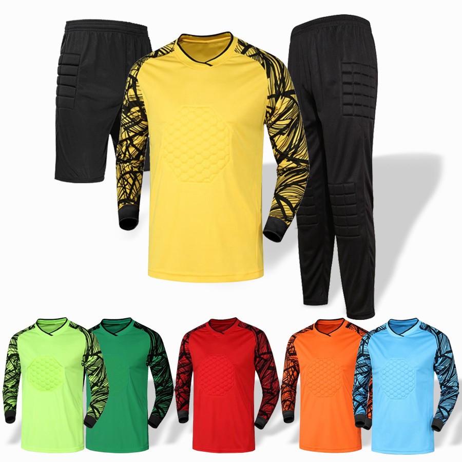 Jalkapallon pitkähihaiset sienisuojukset, otteluharjoitteluun, kaatumisenesto- ja törmäyksenestomaalivahdin pelipaidat, j ja jalkapallo_voghion.com