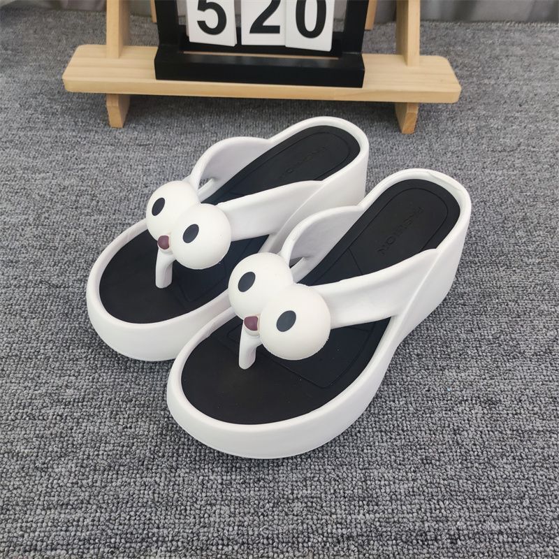 High-Heeled Flip-Flops for Women Cartoon Summer Outdoor Wear Thick-Soled Waterproof Beach Shoes Non-Slip Heightening Flip-Flops High-Heeled Flip-Flops for Women Cartoon Summer Outdoor Wear Thick-Soled Waterproof Beach Shoes Non-Slip Heightening Flip-Flops