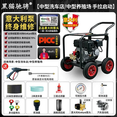 Car washing machine Car Washer High-Power Cleaning Machine - medium-sized-car-wash-shopmedium-sized-farm-gasoline-power-20m-steel-wire-pipehand-start