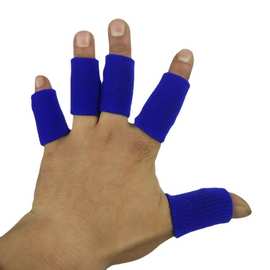 麦斯威尼龙蓝色黑色护指针织弹力透气保暖指套关节排球束缚护指套