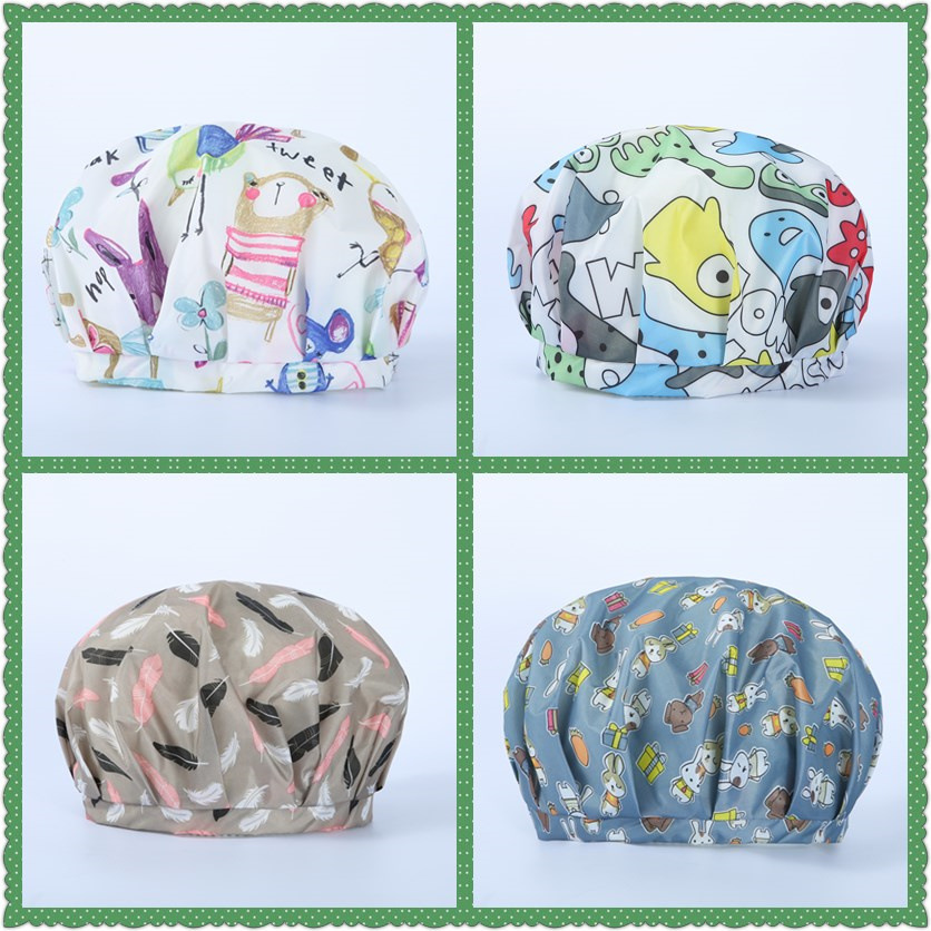 潮款浴帽出口跨境专柜印花卡通风格防油烟淋浴防水家居浴帽