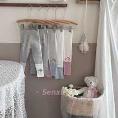 大小卷森許新款女童拼接打底褲春夏款外穿寶寶褲子中小童女孩洋氣