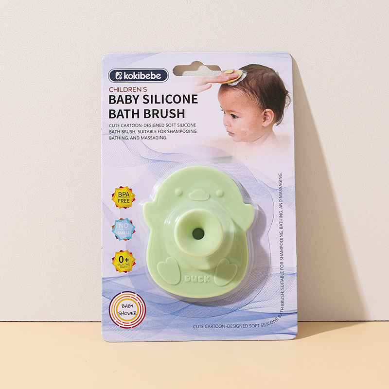 Cepillo para champú de silicona para bebés, baño para bebés, baño, limpieza, cepillo para masaje del cuero cabelludo, cepillo para champú para bebés