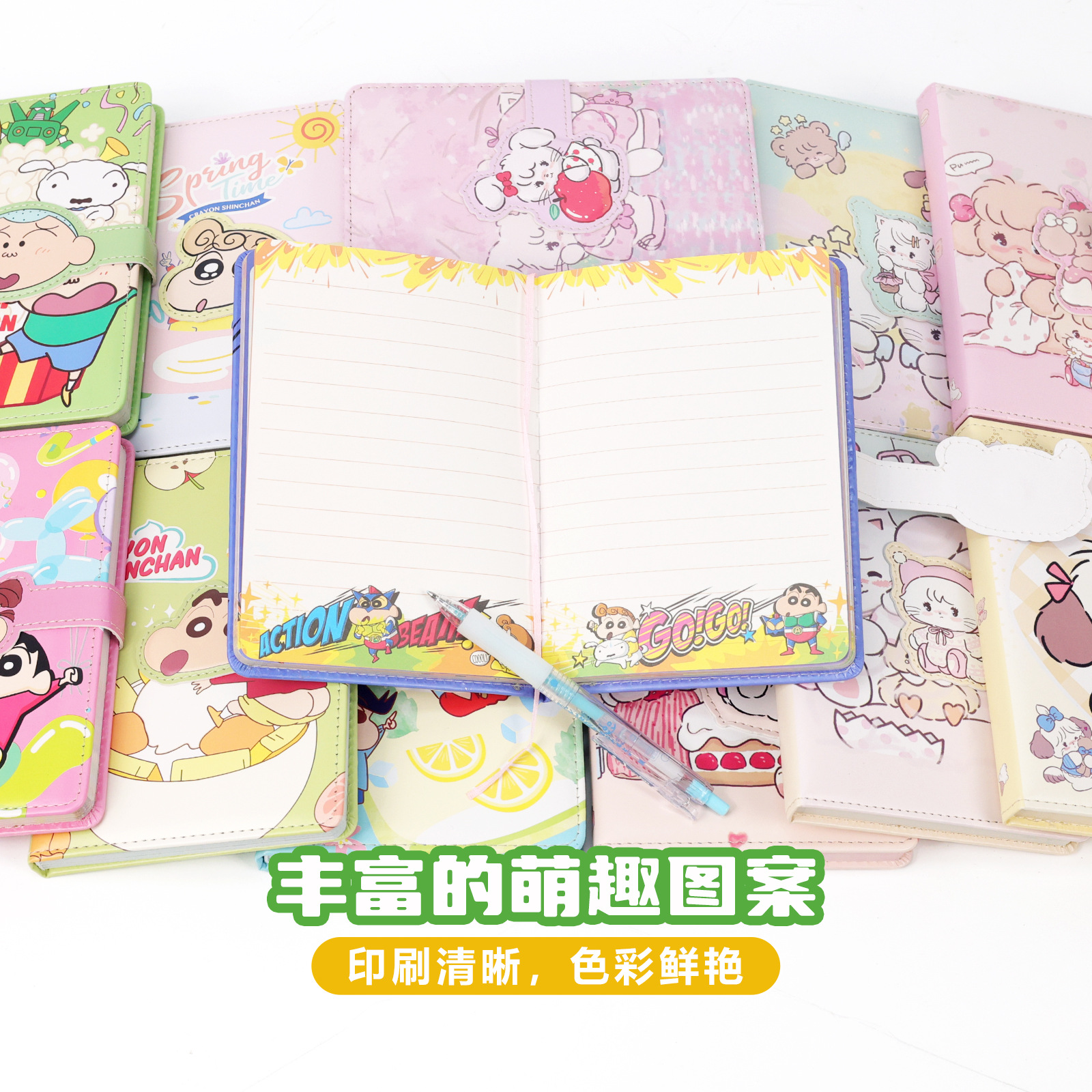 귀여운 XIAOXIN 인증 * 자석 버클 책 PU 가죽 B6 귀여운 고가 휴대용 계좌 노트북 INS 스타일