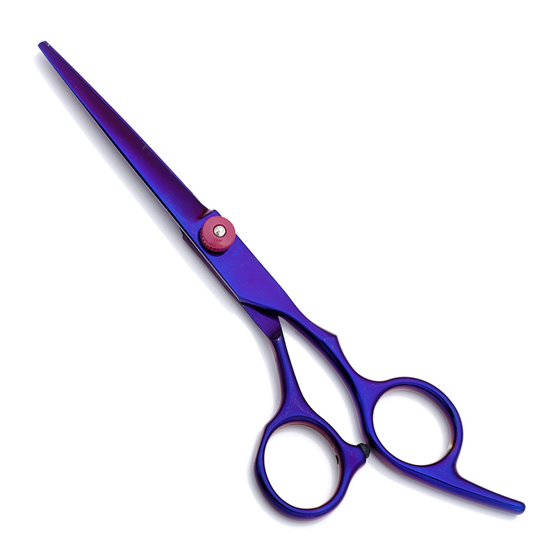 Forbici da parrucchiere per tagliare la frangia, forbici dritte per sfoltire, colorate e nere, forbici a vite diamantate rosse, per rifinire la frangia._voghion.com