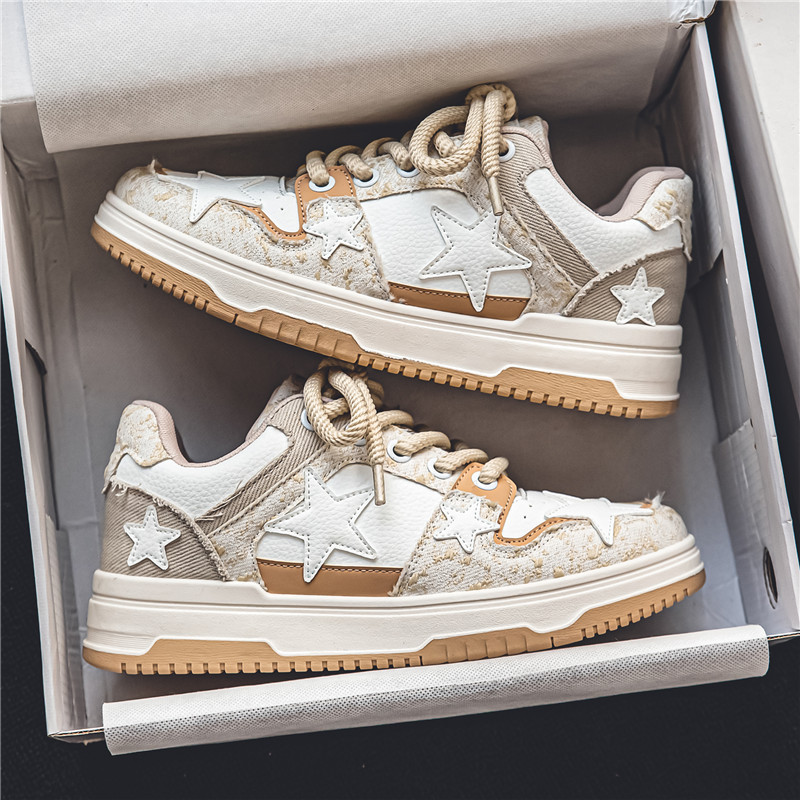 Scarpe casual uomo stelle low top allacciate stile coreano_voghion.com