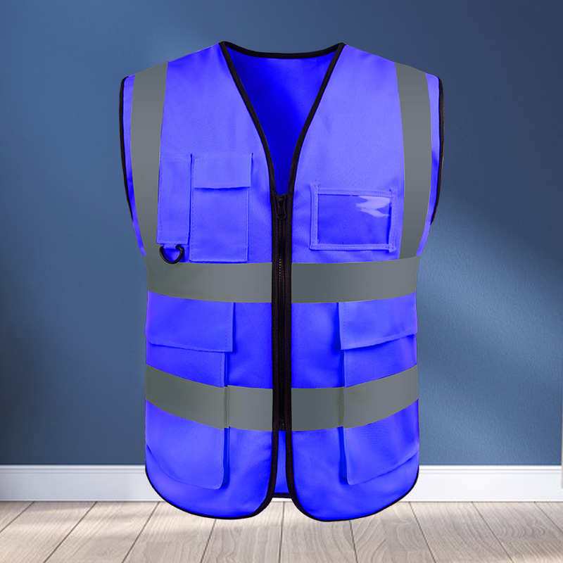 chaleco reflectante personalizado multibolsillo construcción de seguridad ventilada sitio de construcción sanitario transporte de conducción impresa de gran tamaño ropa reflectante