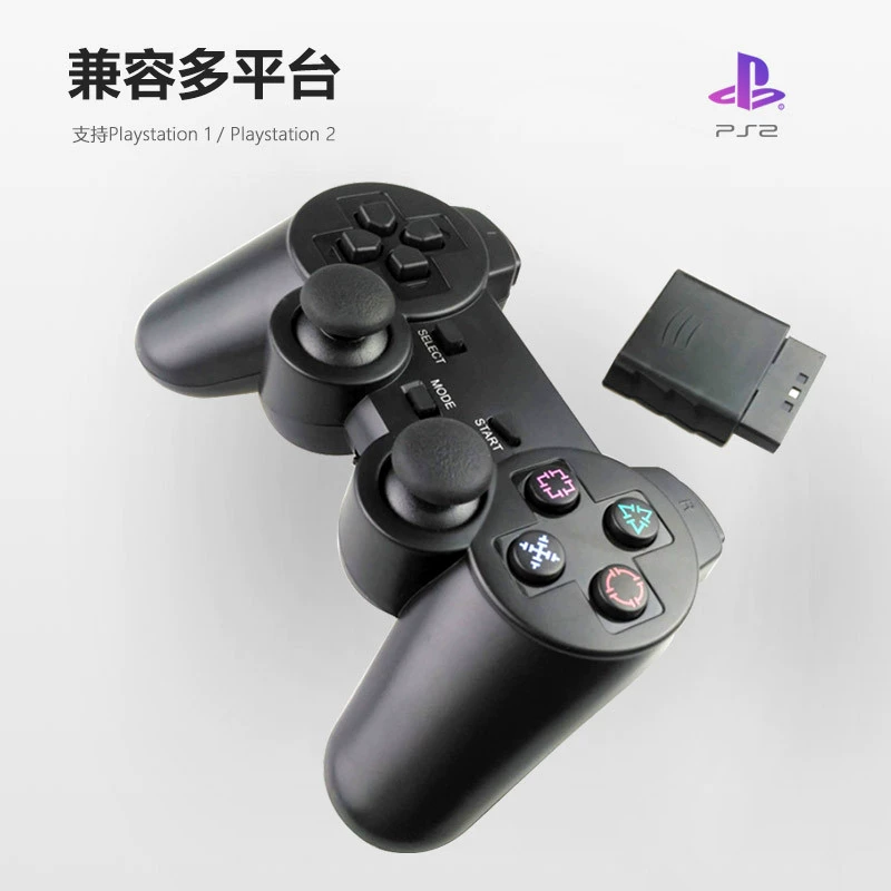 Геймпад PS2 2.4G, управляемая PS2, горизонтальная прямота, беспроводной двойной мотор, двойная вибрация