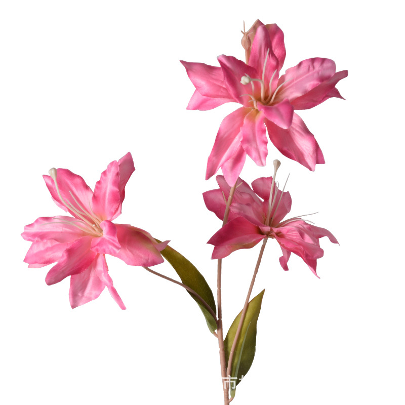 Flor artificial 3 lirios de tela de seda guía de boda decoración de la sala de estar del hogar flor artificial accesorios de tiro fábrica al por mayor