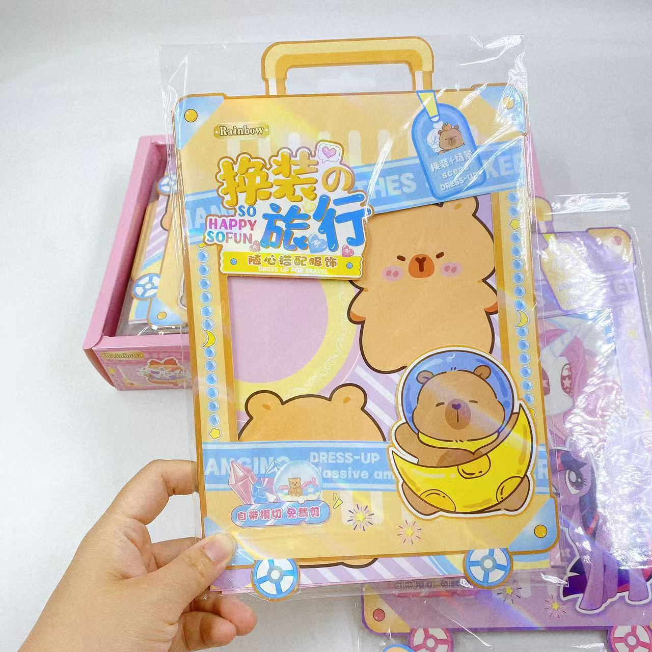 Juguetes para niños cambiando pegatinas de viaje de dibujos animados de gran tamaño adorable pegatinas cambiando de nuevo lote de rompecabezas hechos a mano