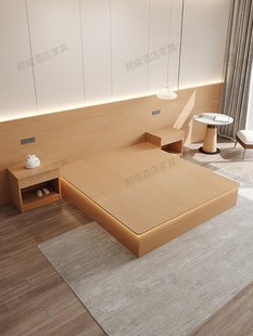 賓館酒店家具標間全套民宿公寓簡約現代出租床架單雙人床