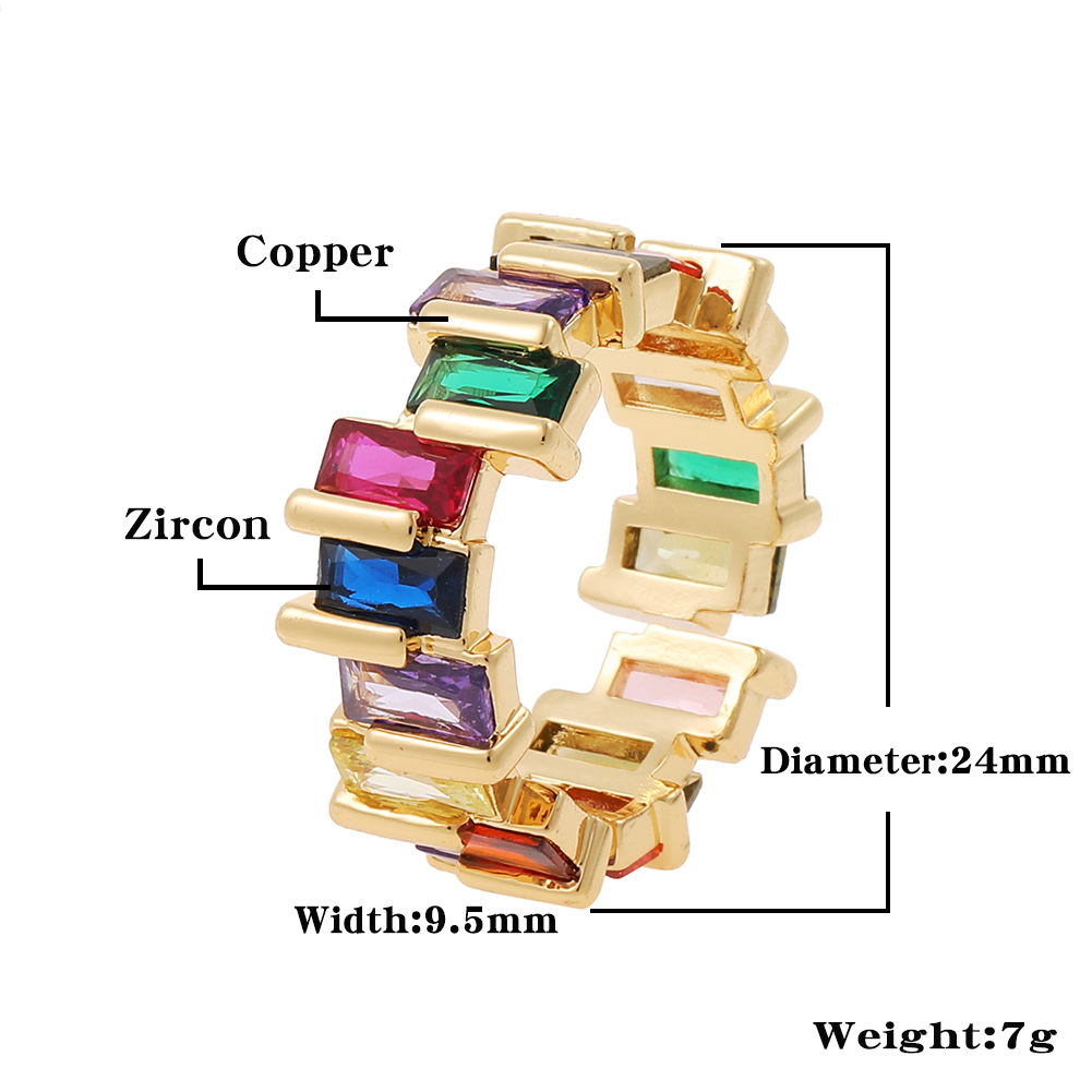 Luxurious Geometric Copper Gold Plated Zircon Open Ring