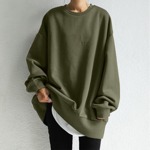 Alibaba.com New Sweatshirt  Winter OL Quality Korean Style Women's Pullover Hoodless Loose Fit Sweatshirt