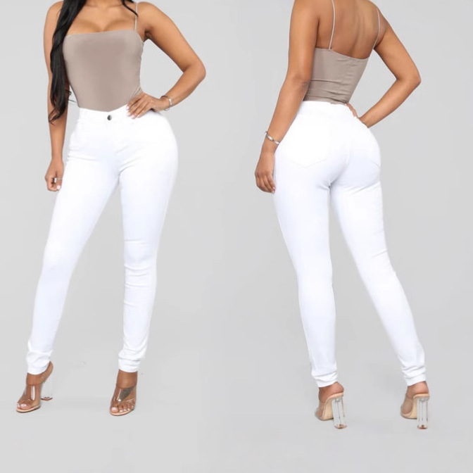 Europeo y americano Amazon deseo moda Slim stretch Denim pantalones flacos para las mujeres