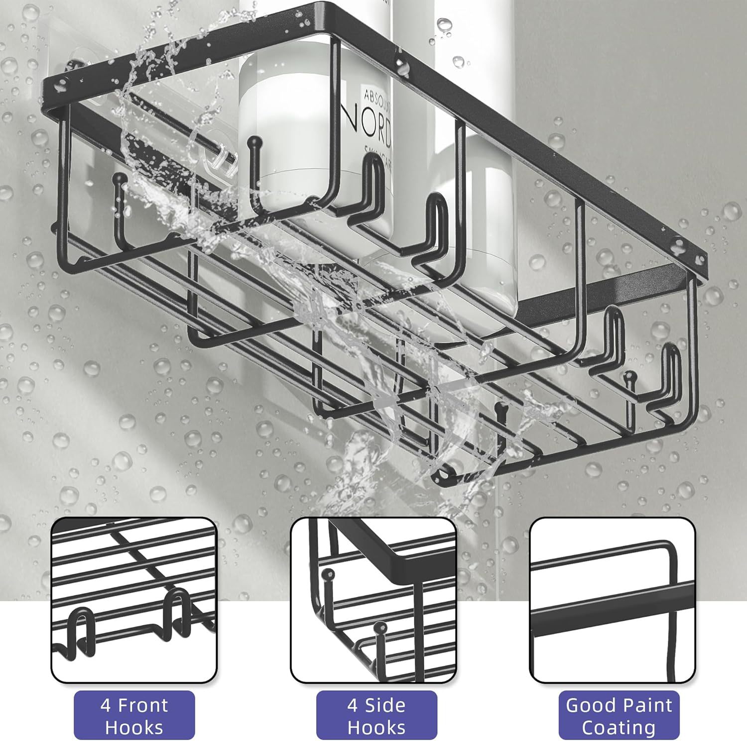 Nuevo estante de baño de hierro forjado sin perforación estante de jabón de baño estante de almacenamiento de gel de baño colgante estante de baño